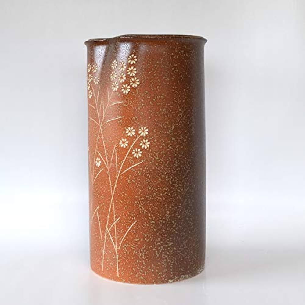 信楽焼 スリム 傘立て 花紋  高さ４７cm 信楽焼 スリム 傘立て 花紋 高さ47cm